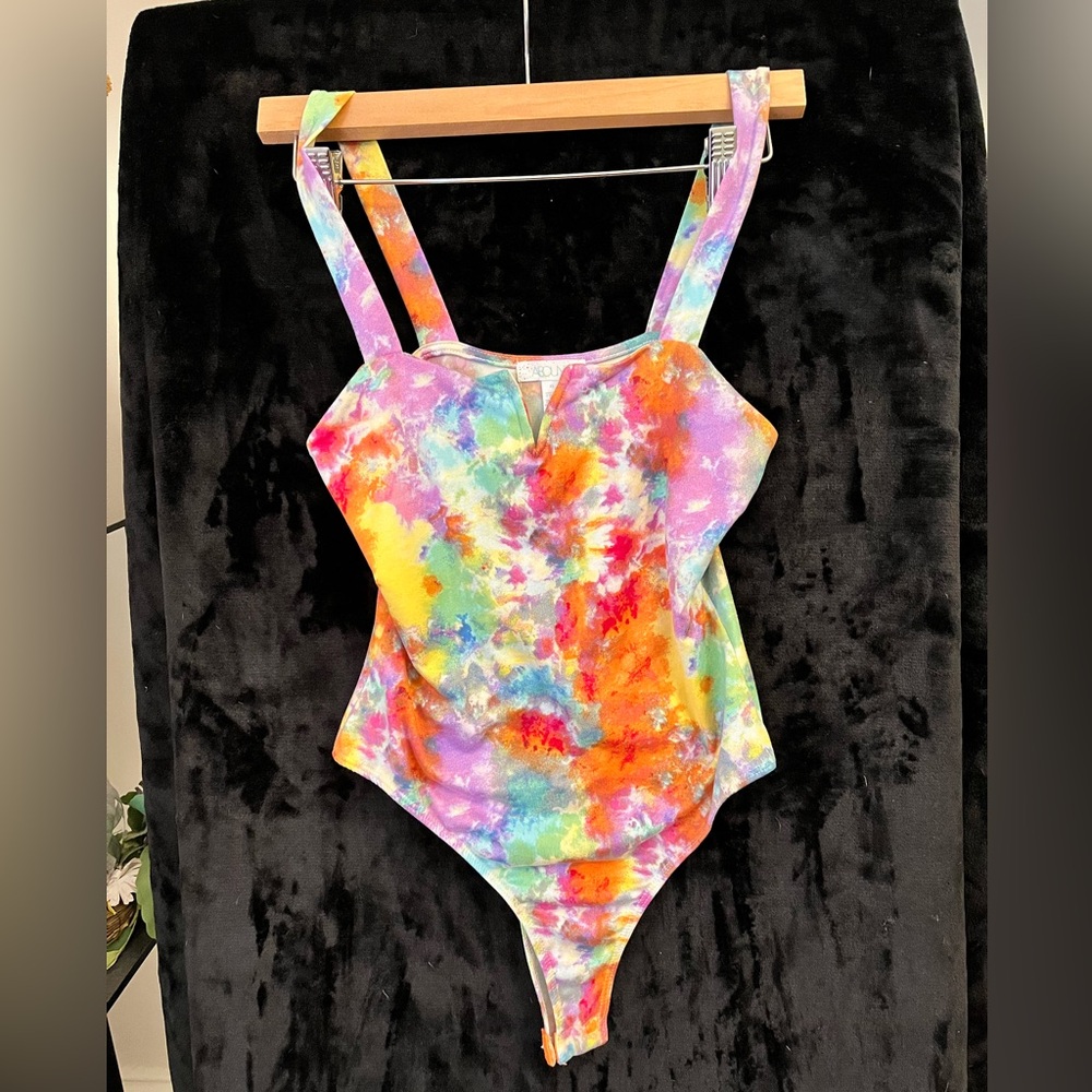 ABOUND rainbow tie dye bodysuit